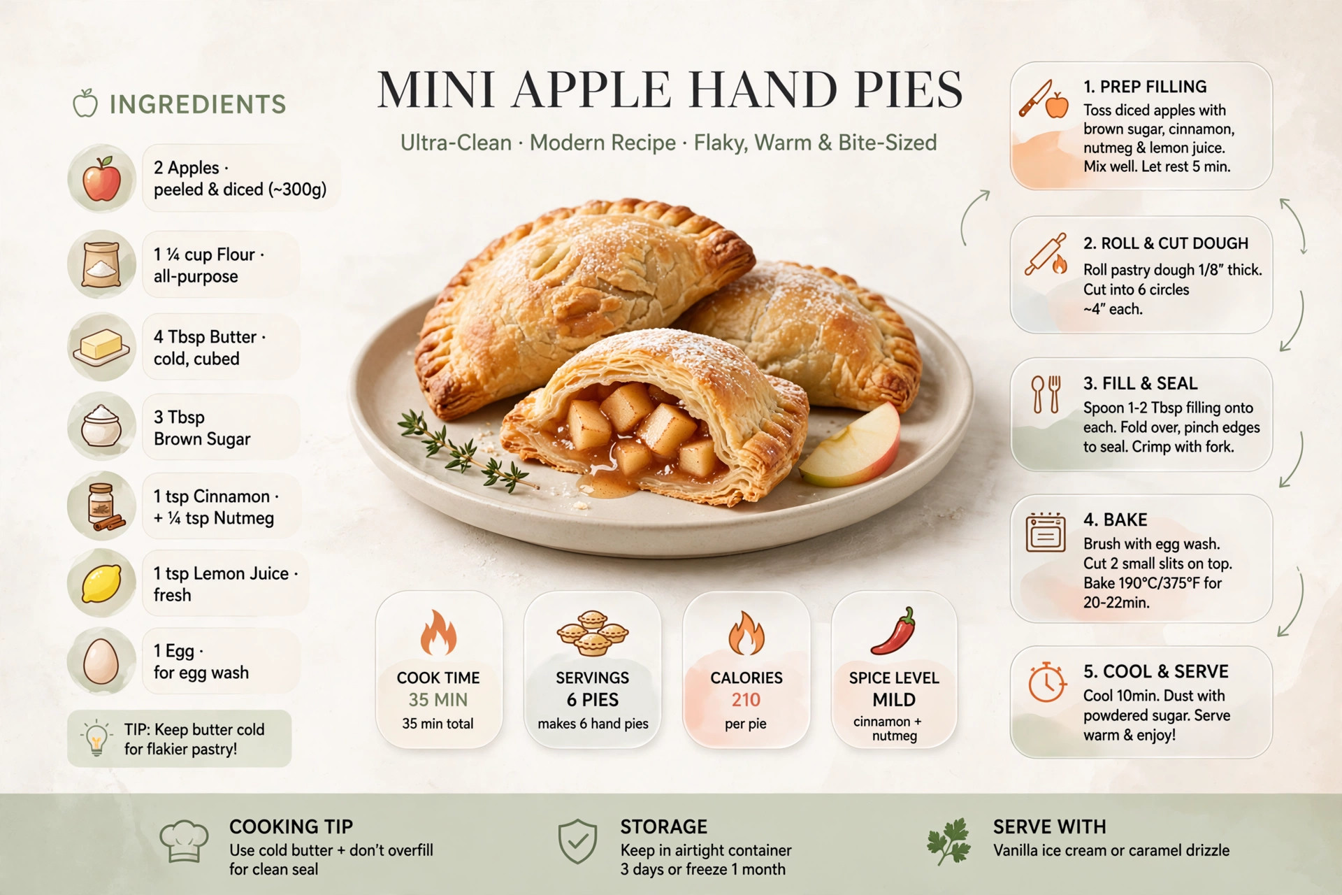 Recipe infographic: Mini Apple Hand Pies — ingredients and step-by-step visual guide